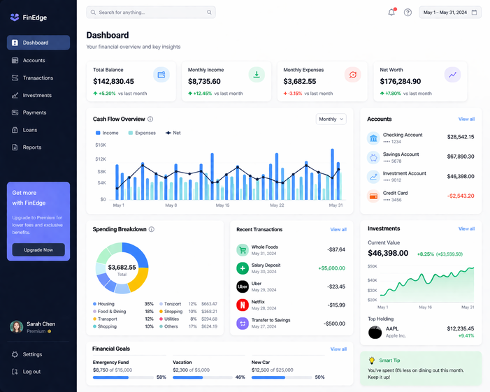 Fintech App Dashboard Interface